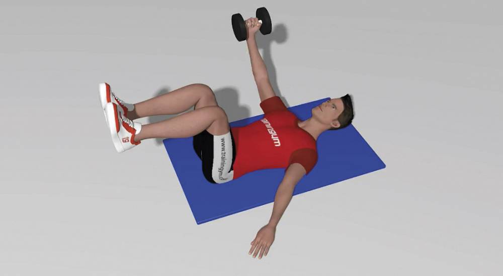Apertura con mancuerna (unilateral).