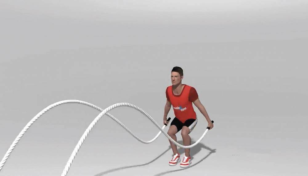 ONDAS VERTICALES CON BATTLING ROPES