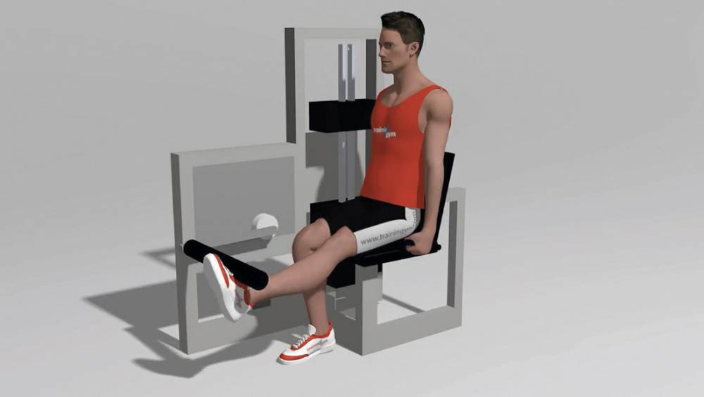 EXTENSIÓN DE LA RODILLA A UNA PIERNA EN UNA MÁQUINA