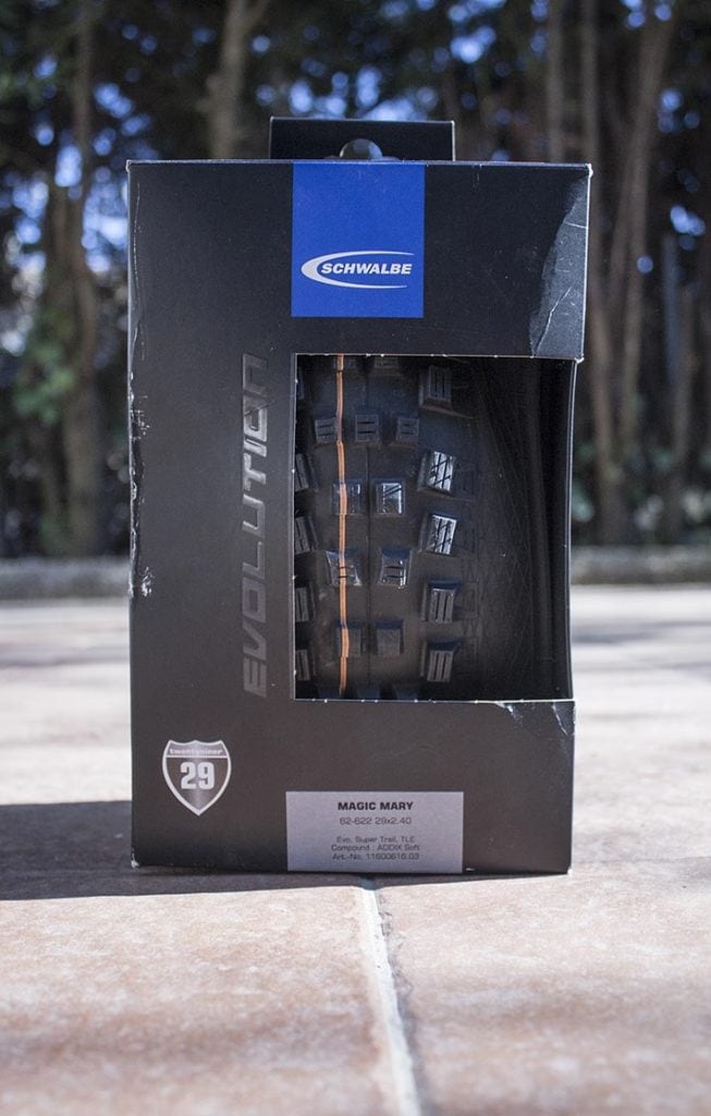 Las Schwalbe Magic Mary en su caja antes del test