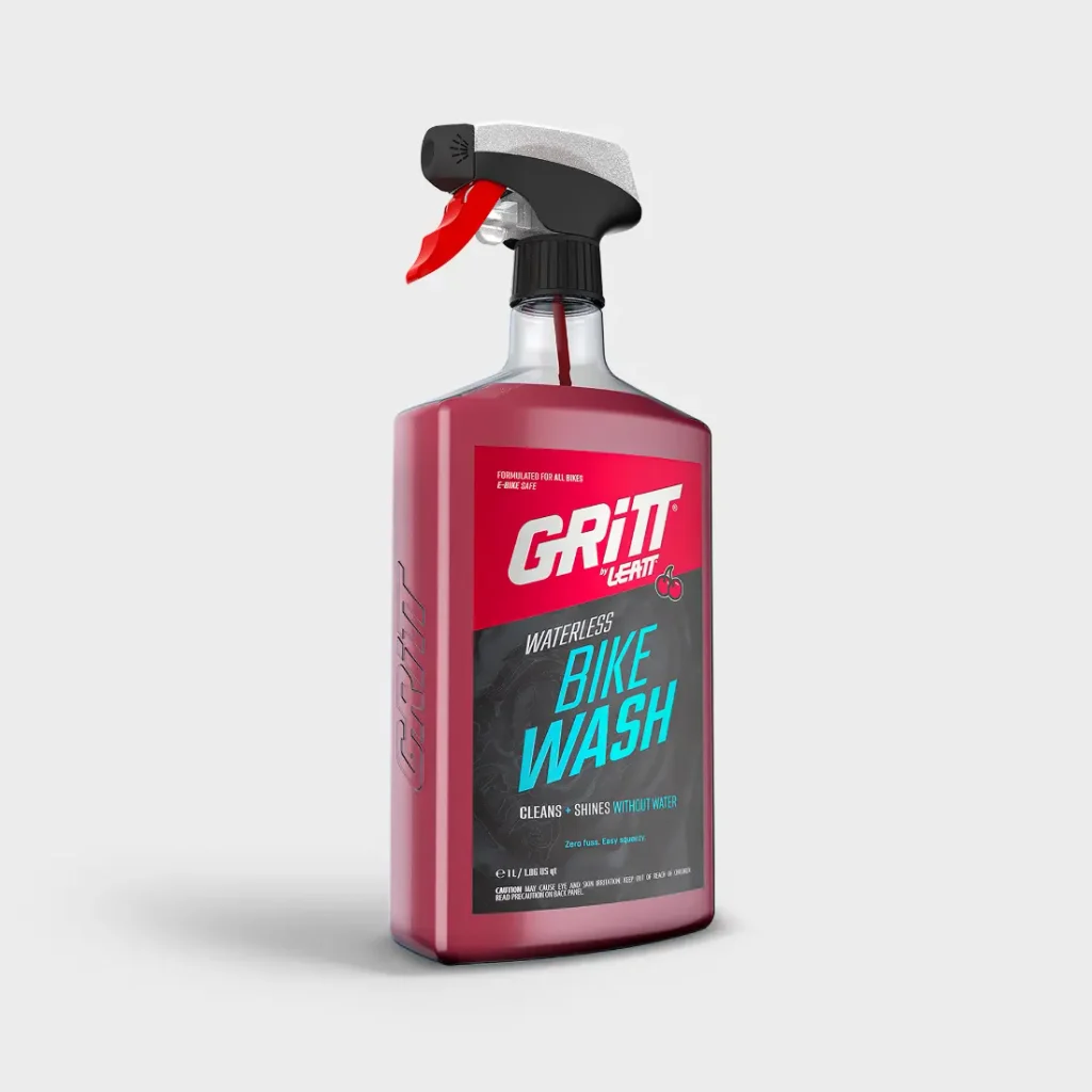 Un bote de limpiador en spray sin agua para bicicletas Gritt.