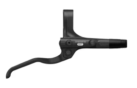 Una palanca de freno de bicicleta Shimano AB51 de color negro, representada sobre un fondo blanco, colocada en posición horizontal con la palanca orientada hacia la izquierda.