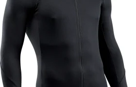 Maillot de ciclismo negro de manga larga con cremallera frontal completa y un pequeño logotipo «nw» en el lado izquierdo del pecho, sobre fondo blanco.